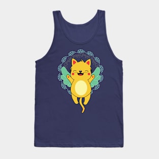 Angel Kitty with Flowers Tank Top